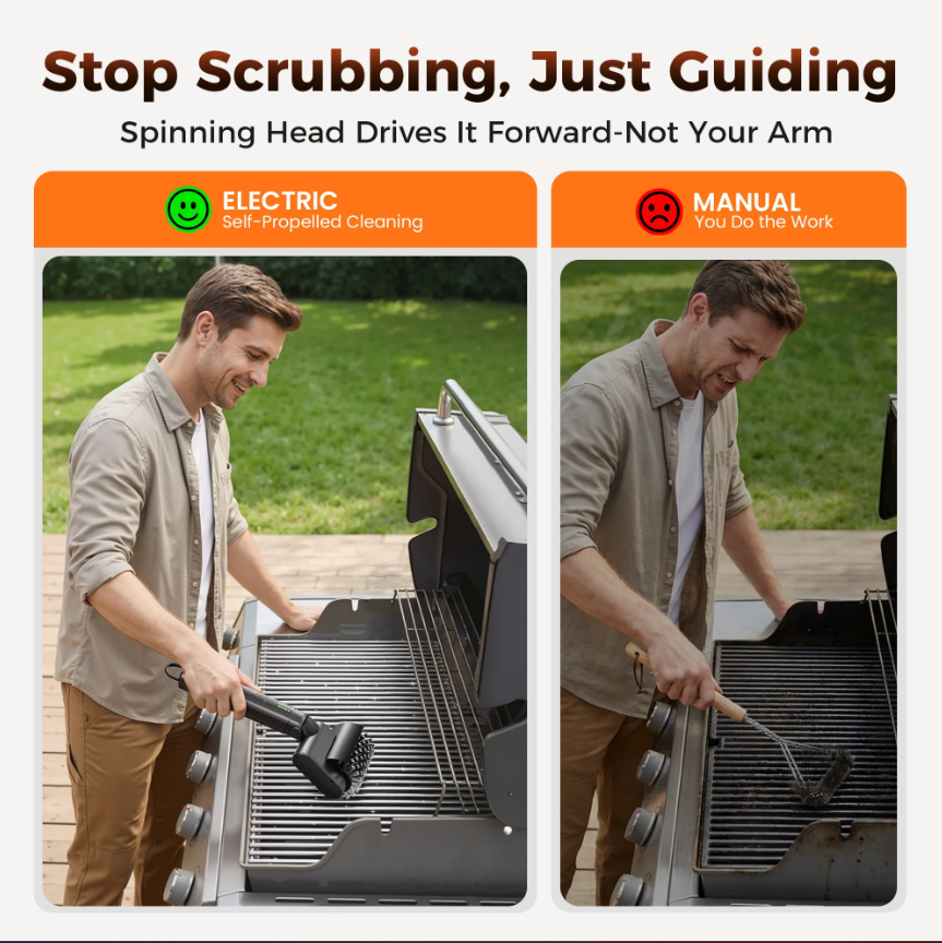 TurboGrill™ Electric BBQ Brush – Effortless Grill Cleaning