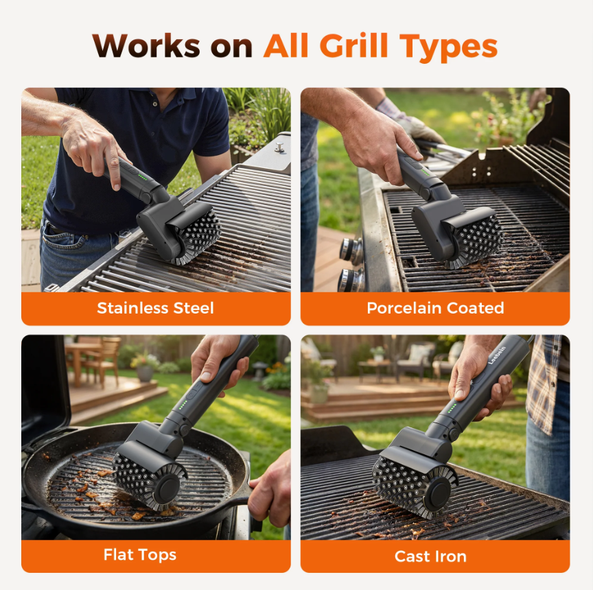 TurboGrill™ Electric BBQ Brush – Effortless Grill Cleaning