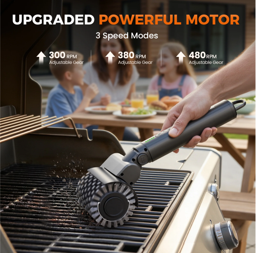 TurboGrill™ Electric BBQ Brush – Effortless Grill Cleaning